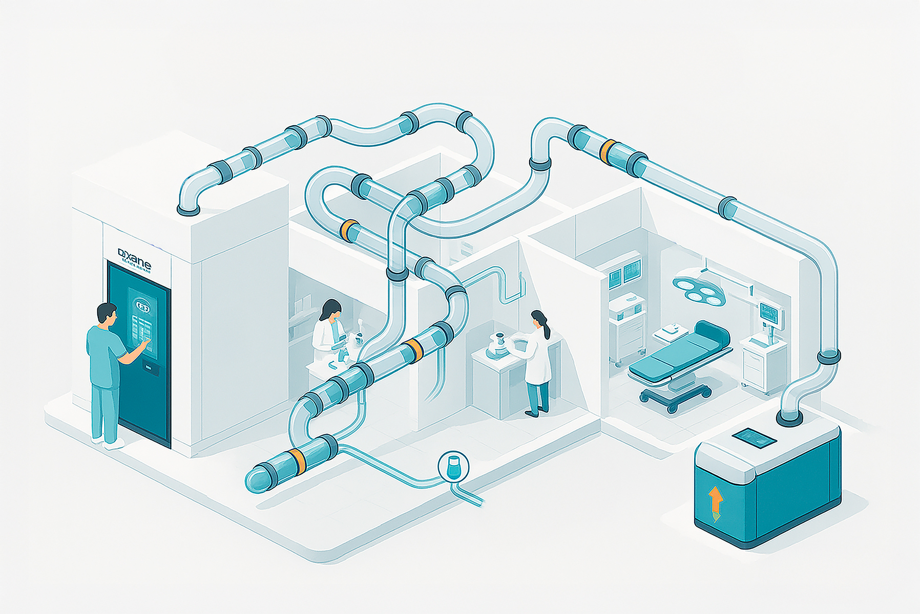 Eficiência Hospitalar com Tecnologia Medlux: Transporte Pneumático, Armário Inteligente e Tratamento de Resíduos